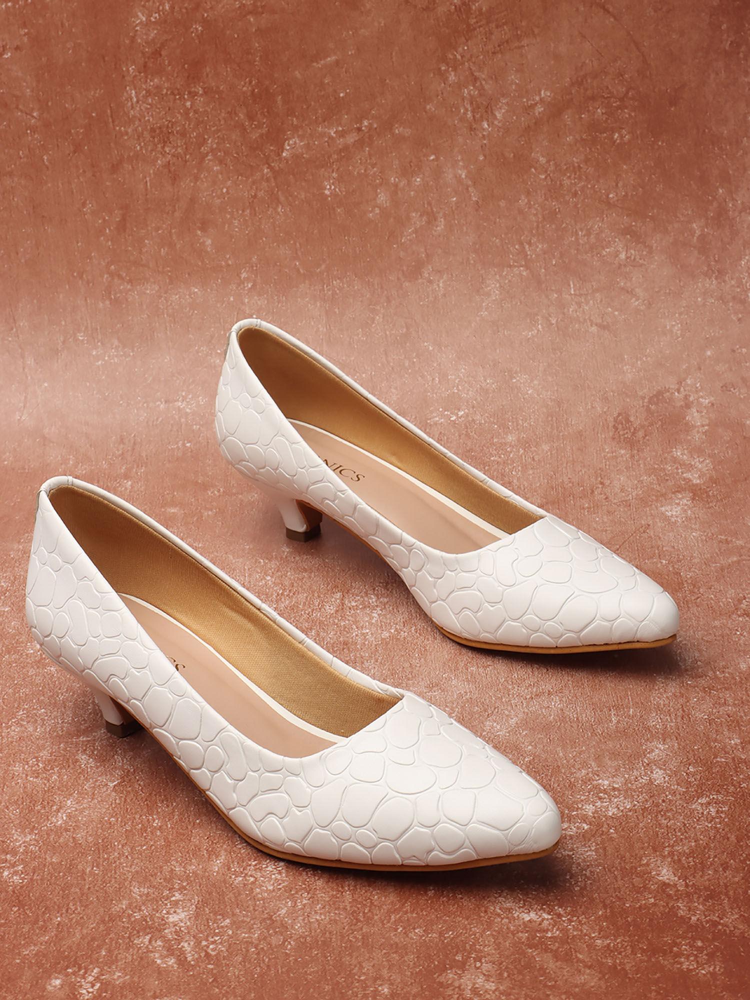 white women textured ballerinas