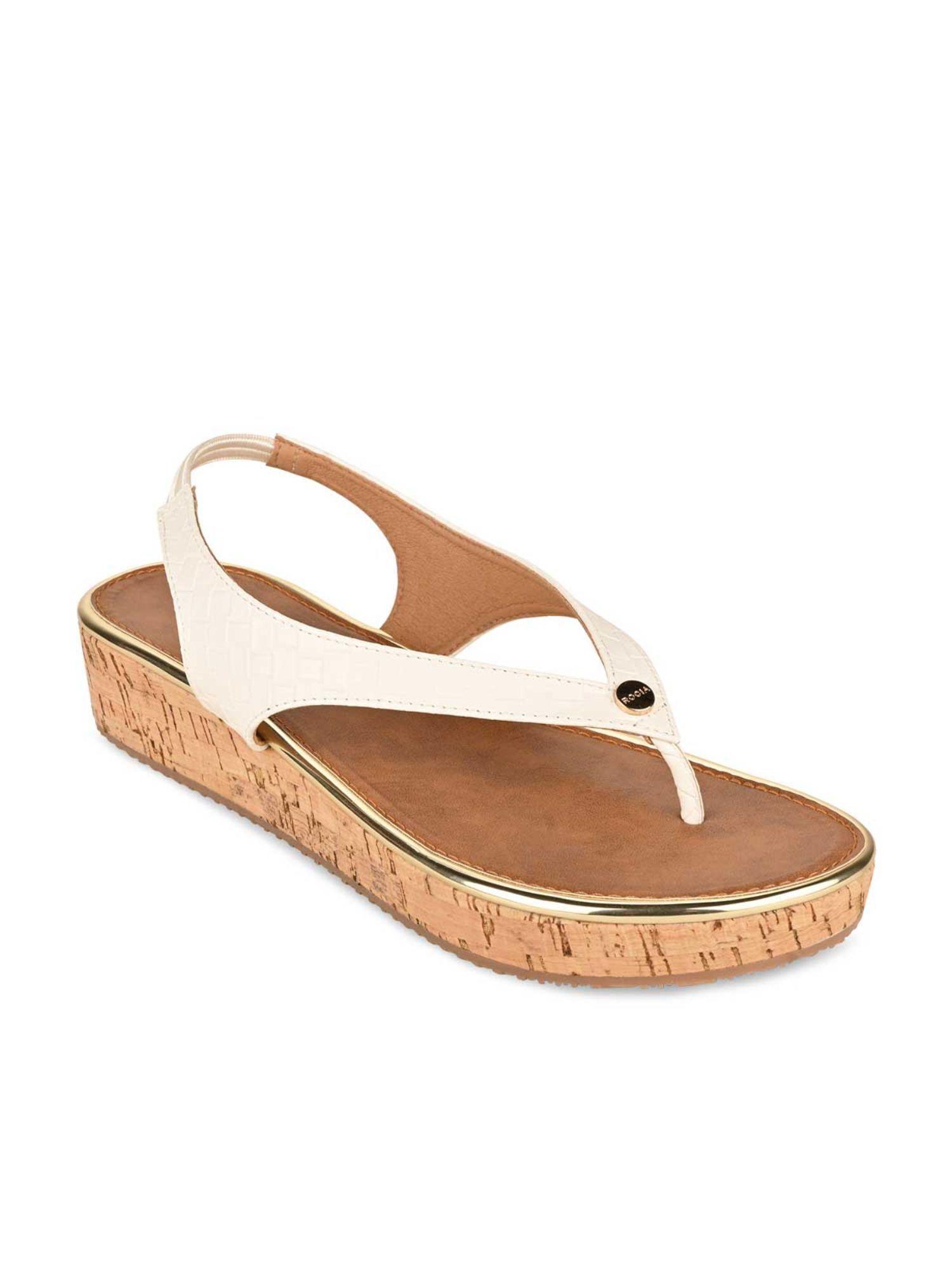 white women textured sandals