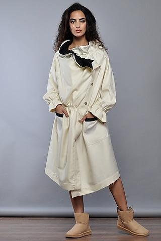 white wool wrap jacket dress