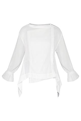 white wrap jacket top