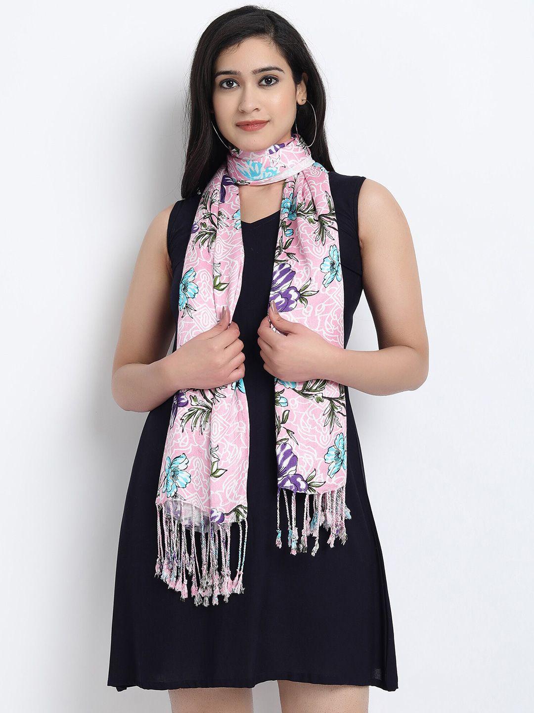 wicked stitch women pink & white printed scarf