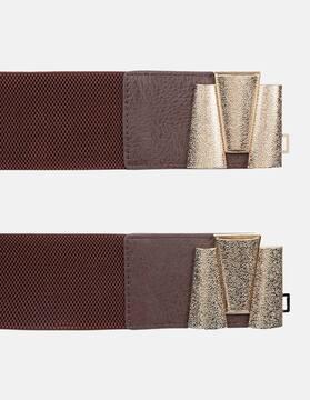 wide belt with bold buckle closure