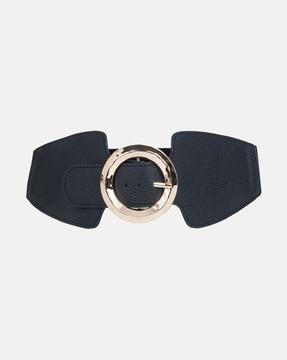 wide belt with buckle closure