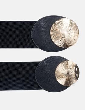 wide belt with metal embossed
