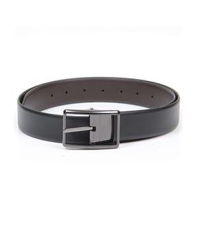 wide reversible belt with buckle closure