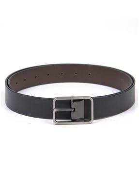 wide reversible belt with buckle closure