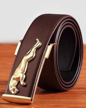 wide belt with metal accent