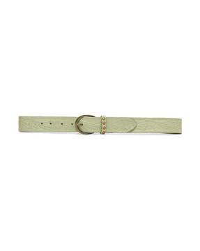 wide belt with tang buckle closer