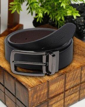 wide belt with tang buckle