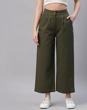 wide fit cropped pants