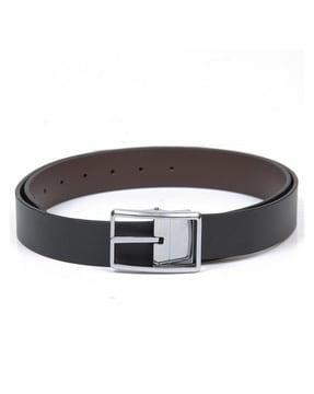 wide leather reversible bet with buckle closure