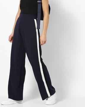 wide-leg pants with contrast side panels