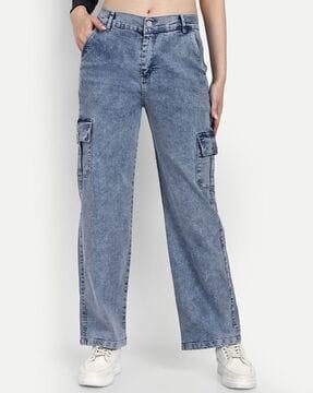 wide leg cargo pants with insert pockets