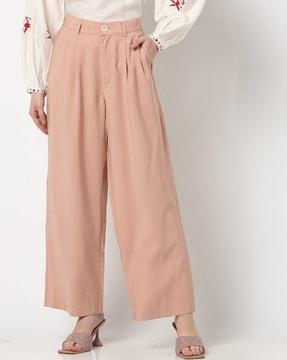 wide-leg pants with insert pockets