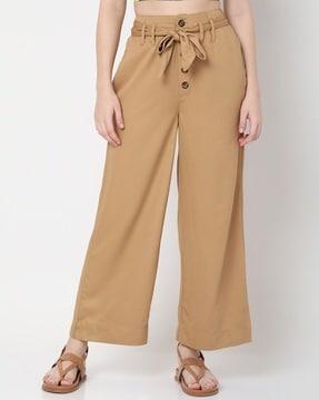 wide leg pants with insert pockets