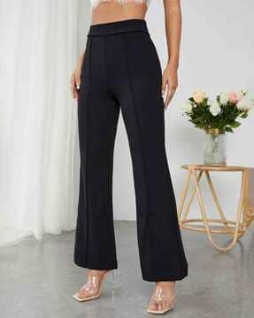 wide-leg pants with seam detail