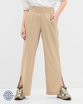 wide-leg pants with slits