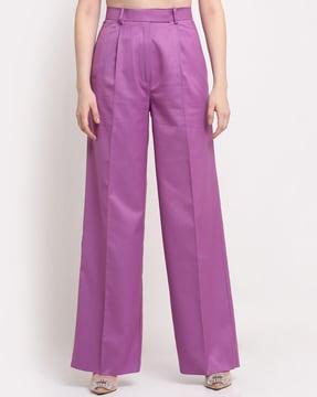 wide leg trousers with insert pockets