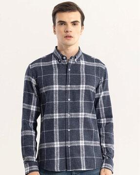 widegrid checked slim fit shirt