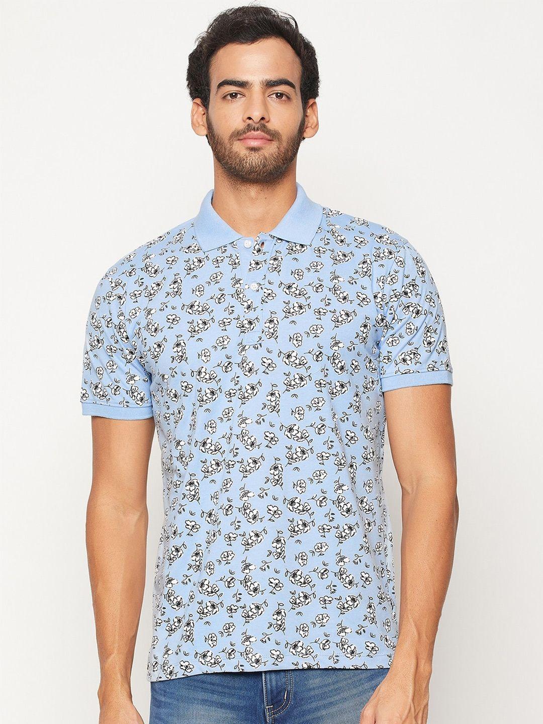 wild west floral printed polo collar cotton t-shirt