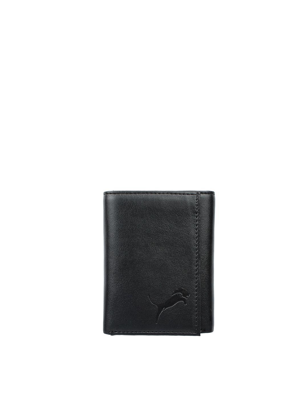 wild edge men black leather three fold wallet