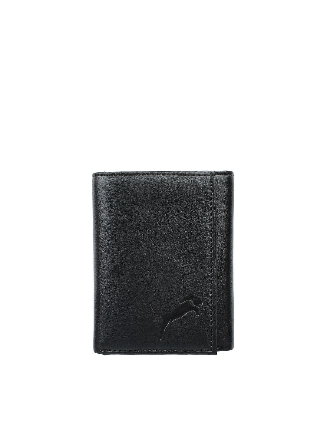 wild edge men black solid two fold leather wallet