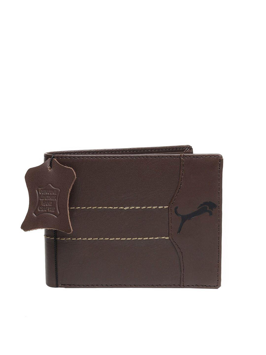 wild edge men brown textured leather two fold wallet