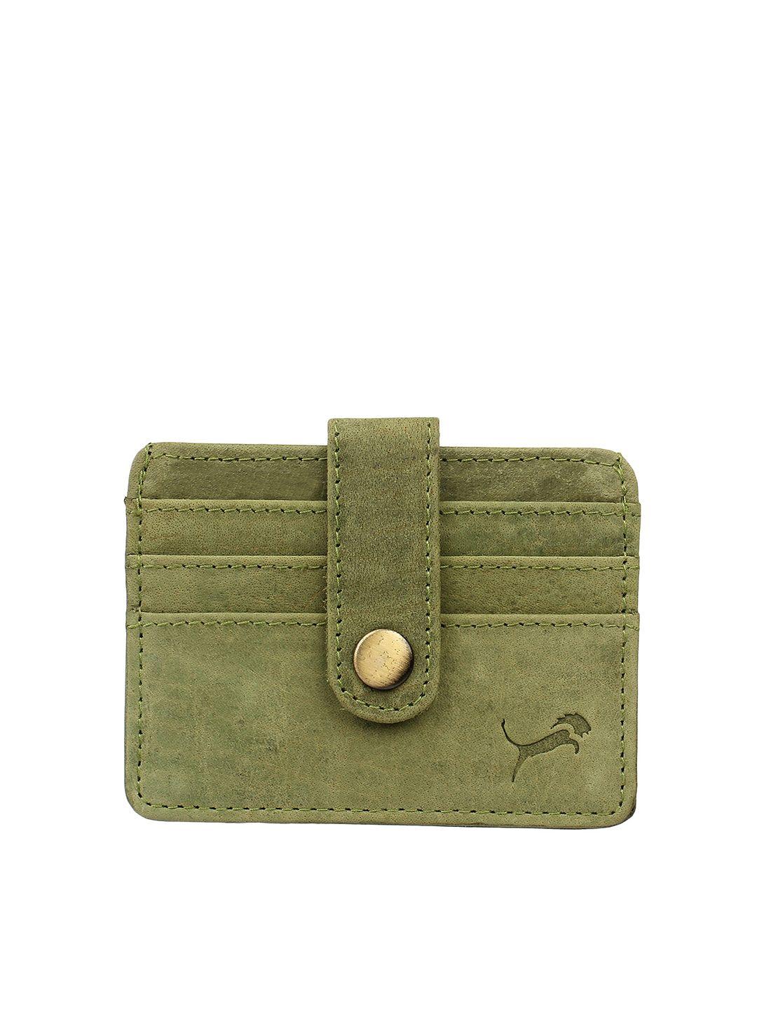 wild edge men green genuine leather rfid card holder