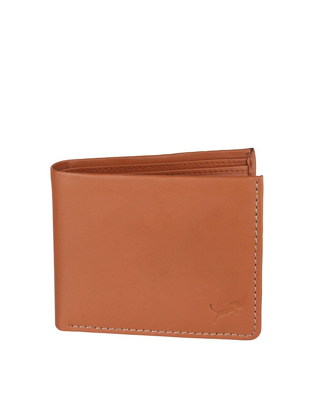 wild edge men tan leather two fold wallet