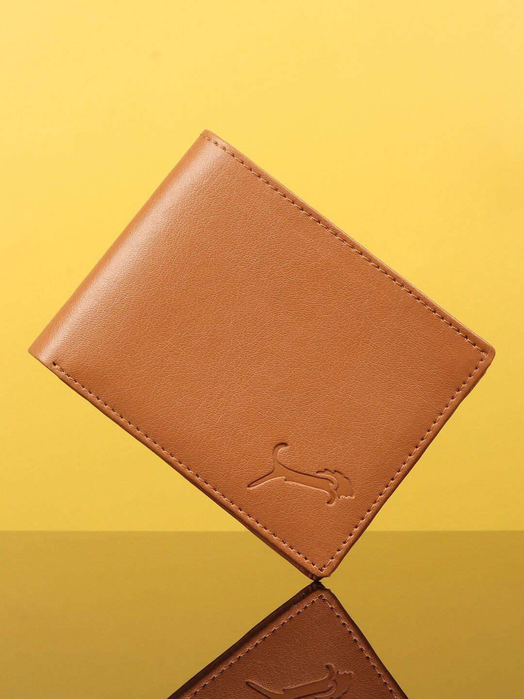 wild edge men tan pu two fold wallet