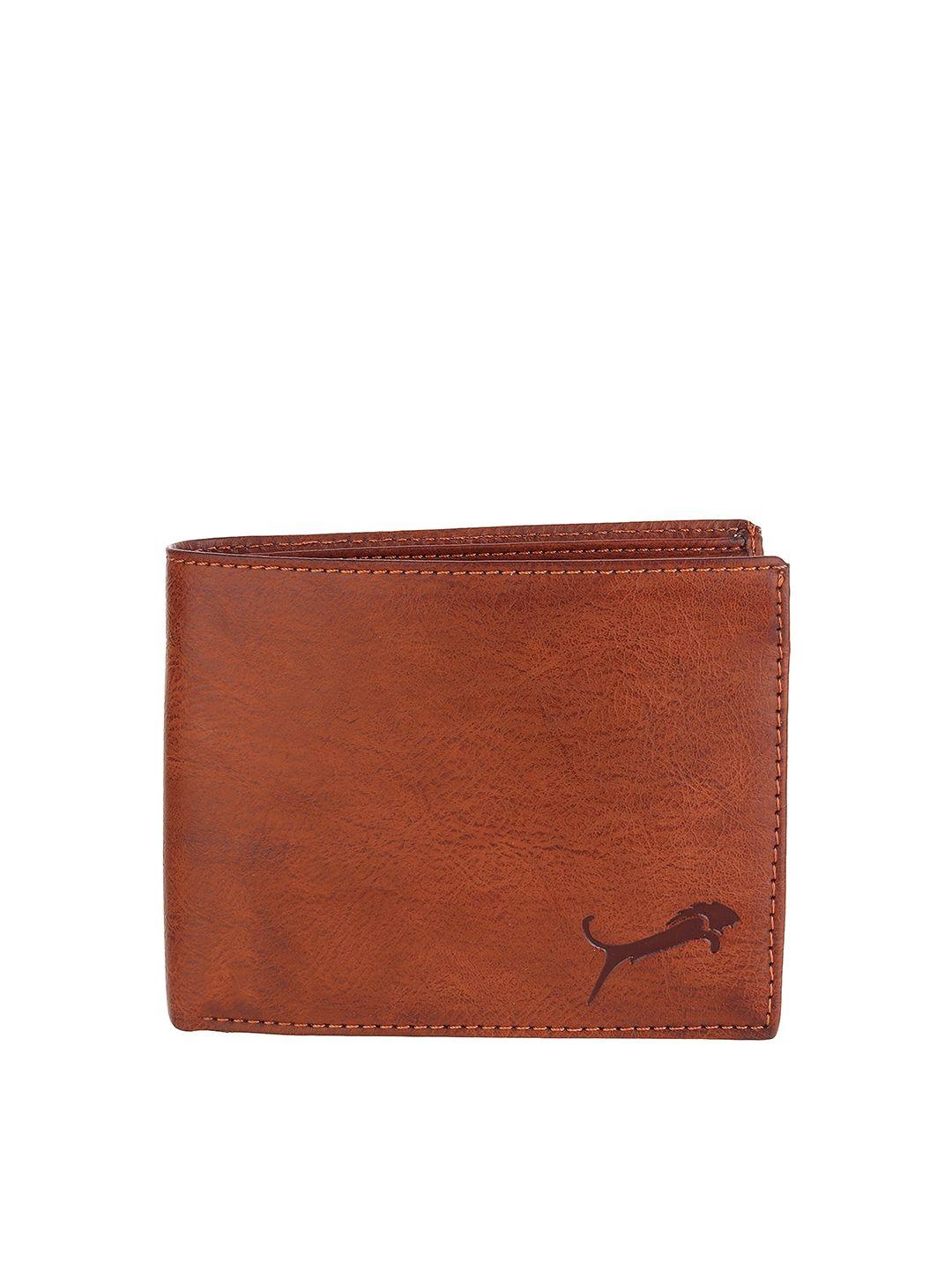 wild edge men tan textured leather two fold wallet