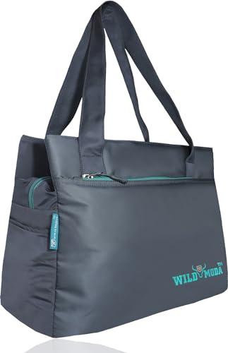 wild moda women shoulder bag grey & turquoise