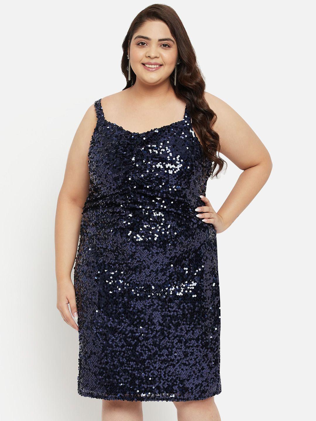 wild u plus size embellished net sheath dress