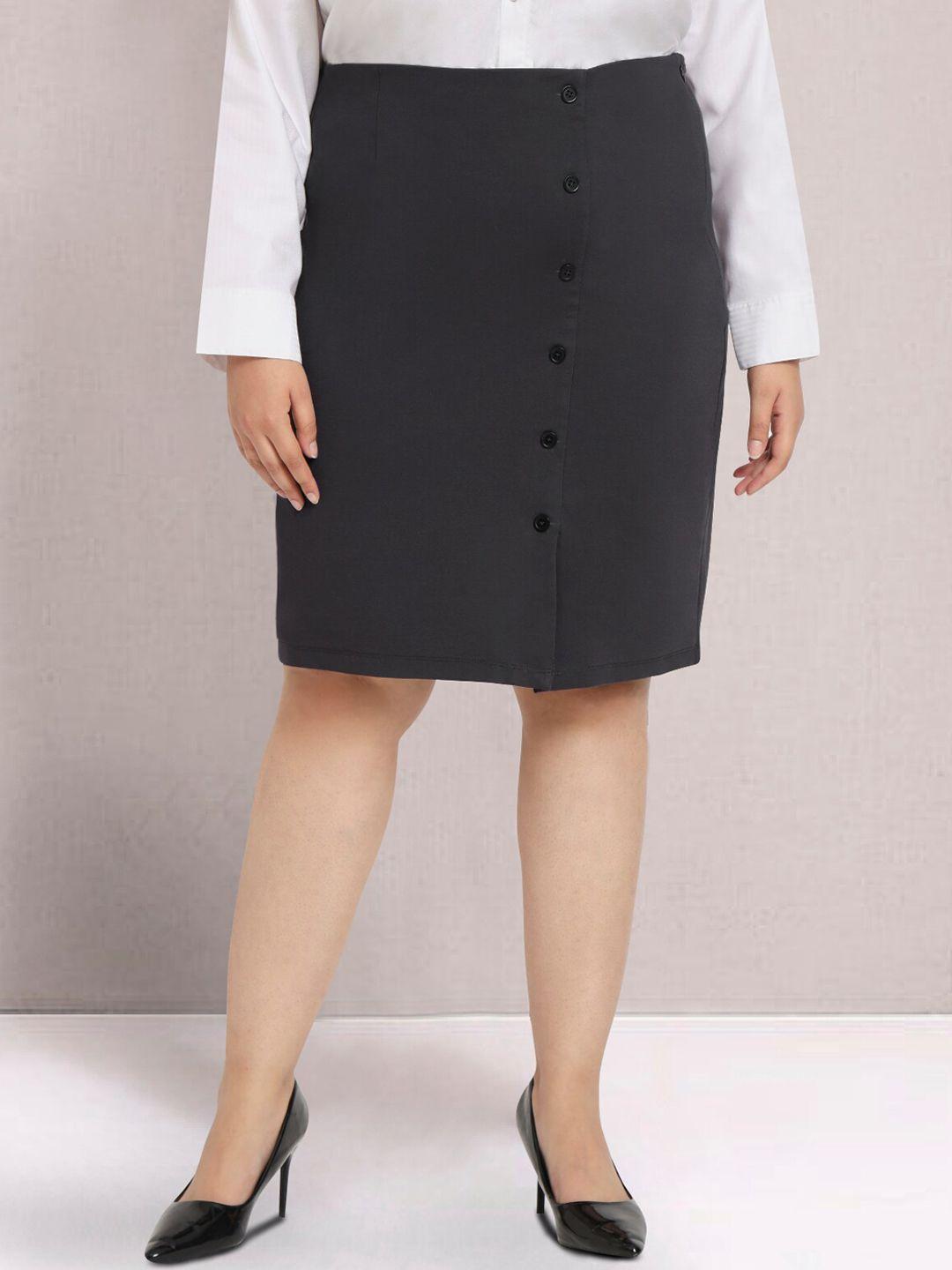 wild u plus size extra stretch knee-length pencil skirt