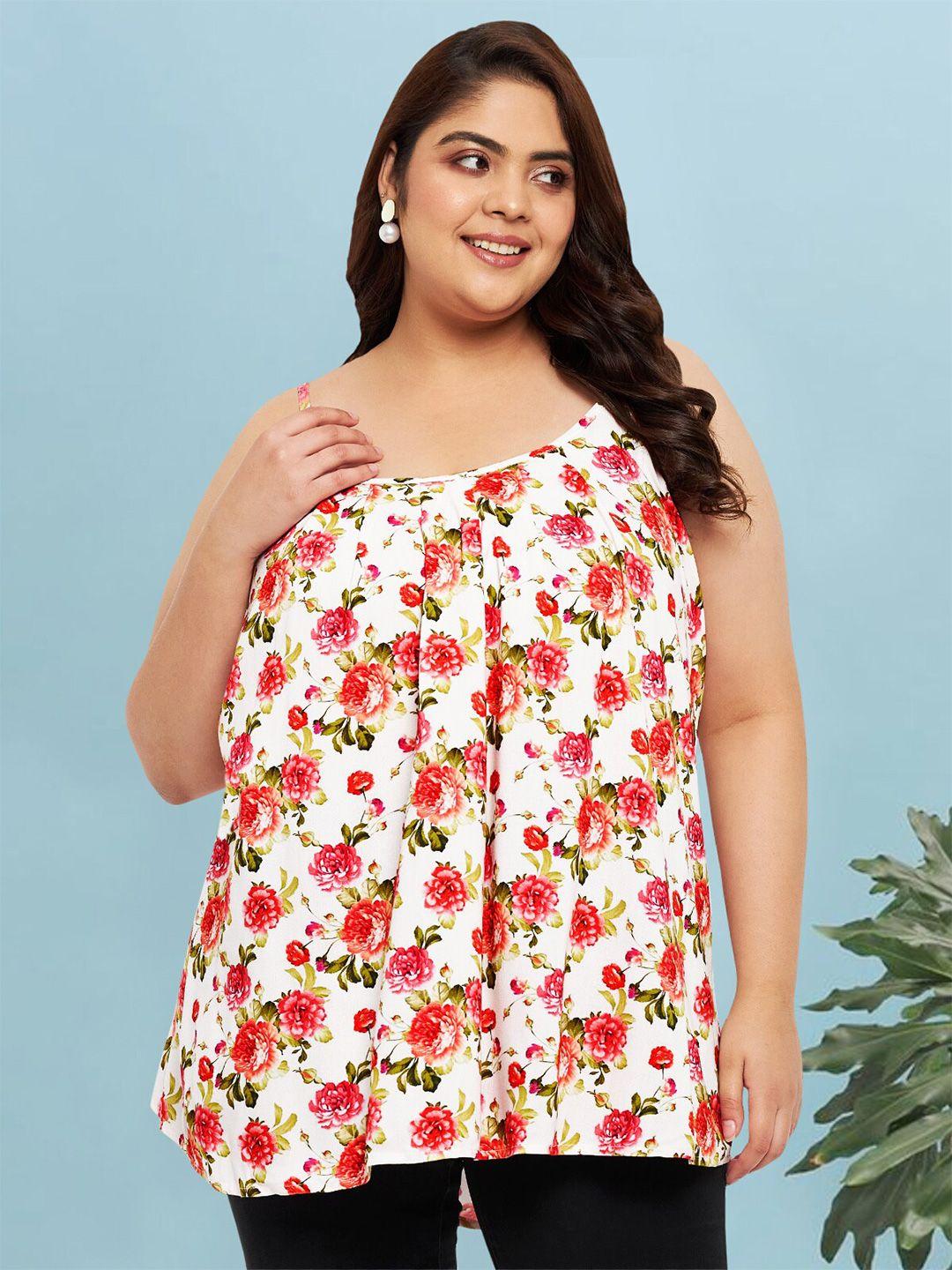 wild u plus size floral printed sleeveless top