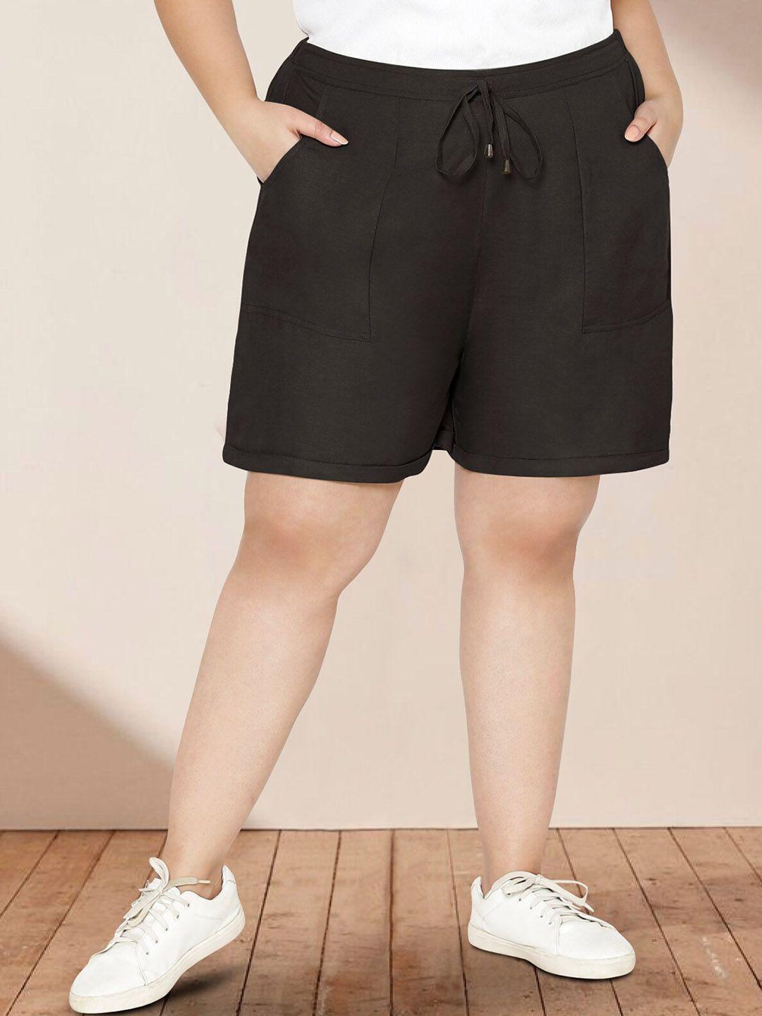 wild u plus size women high-rise regular fit shorts