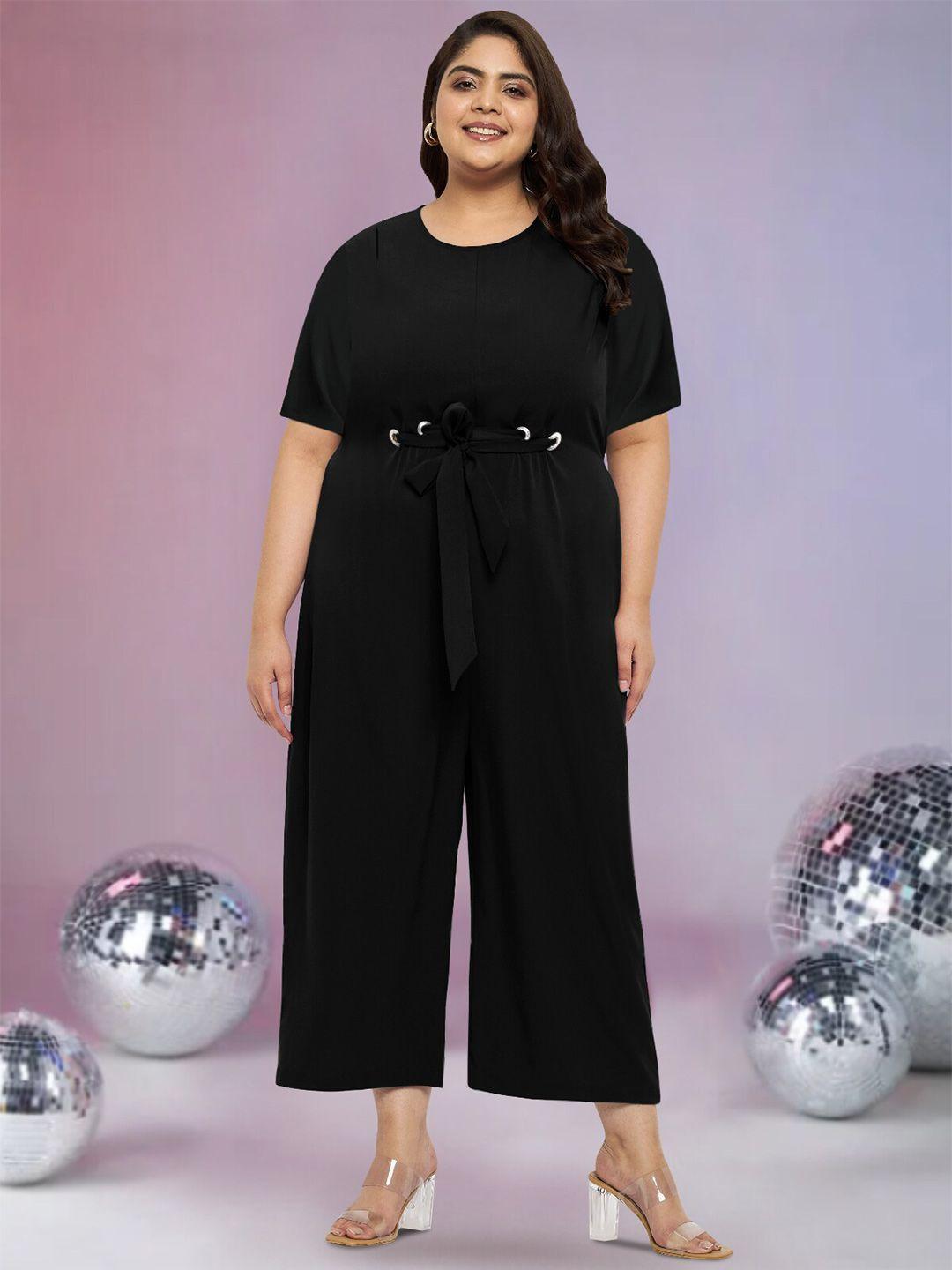 wild u waist tie-ups basic jumpsuit