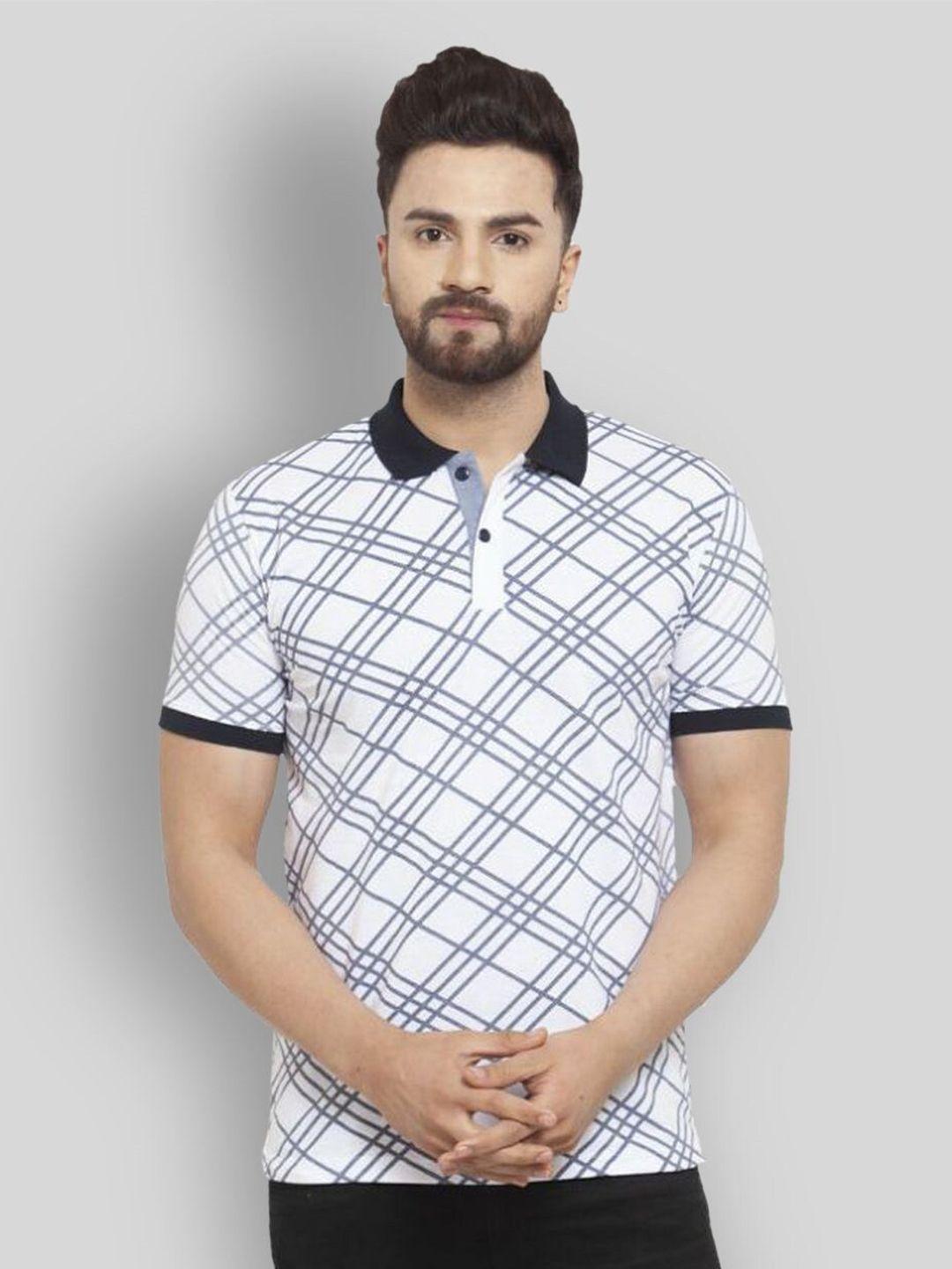 wild west checked polo collar regular fit cotton casual t shirt