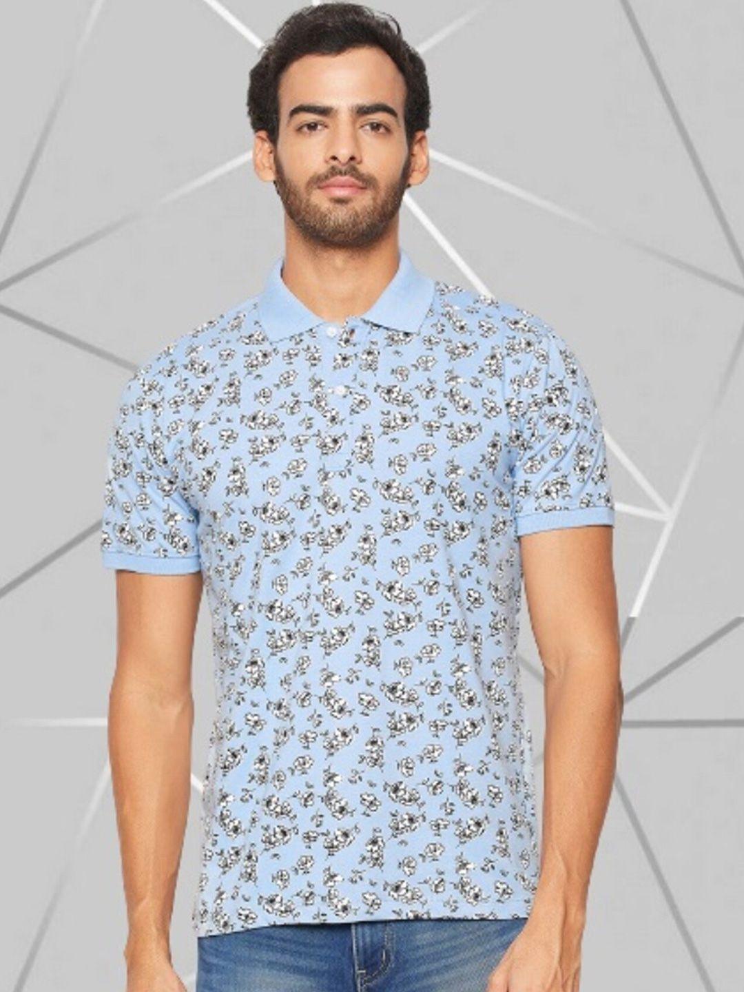 wild west floral printed polo collar regular fit cotton casual t-shirt