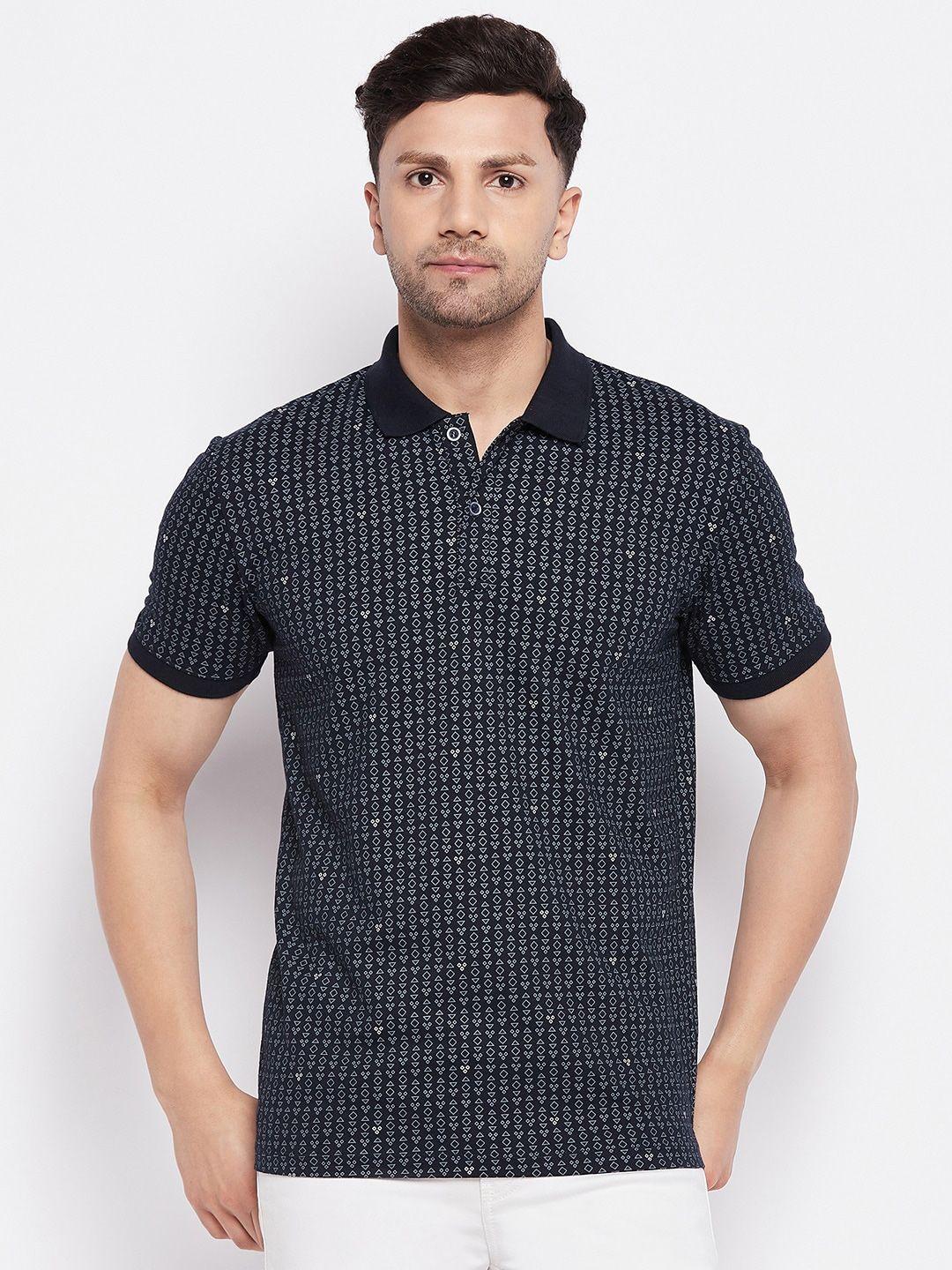 wild west geometric printed polo collar cotton t-shirt