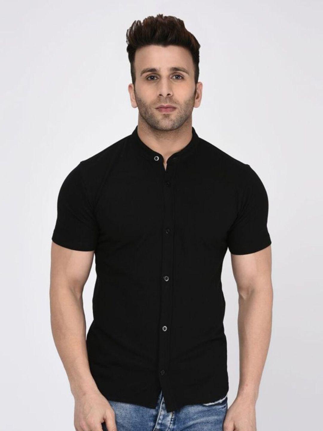 wild west mandarin collar half sleeve comfort casual shirt