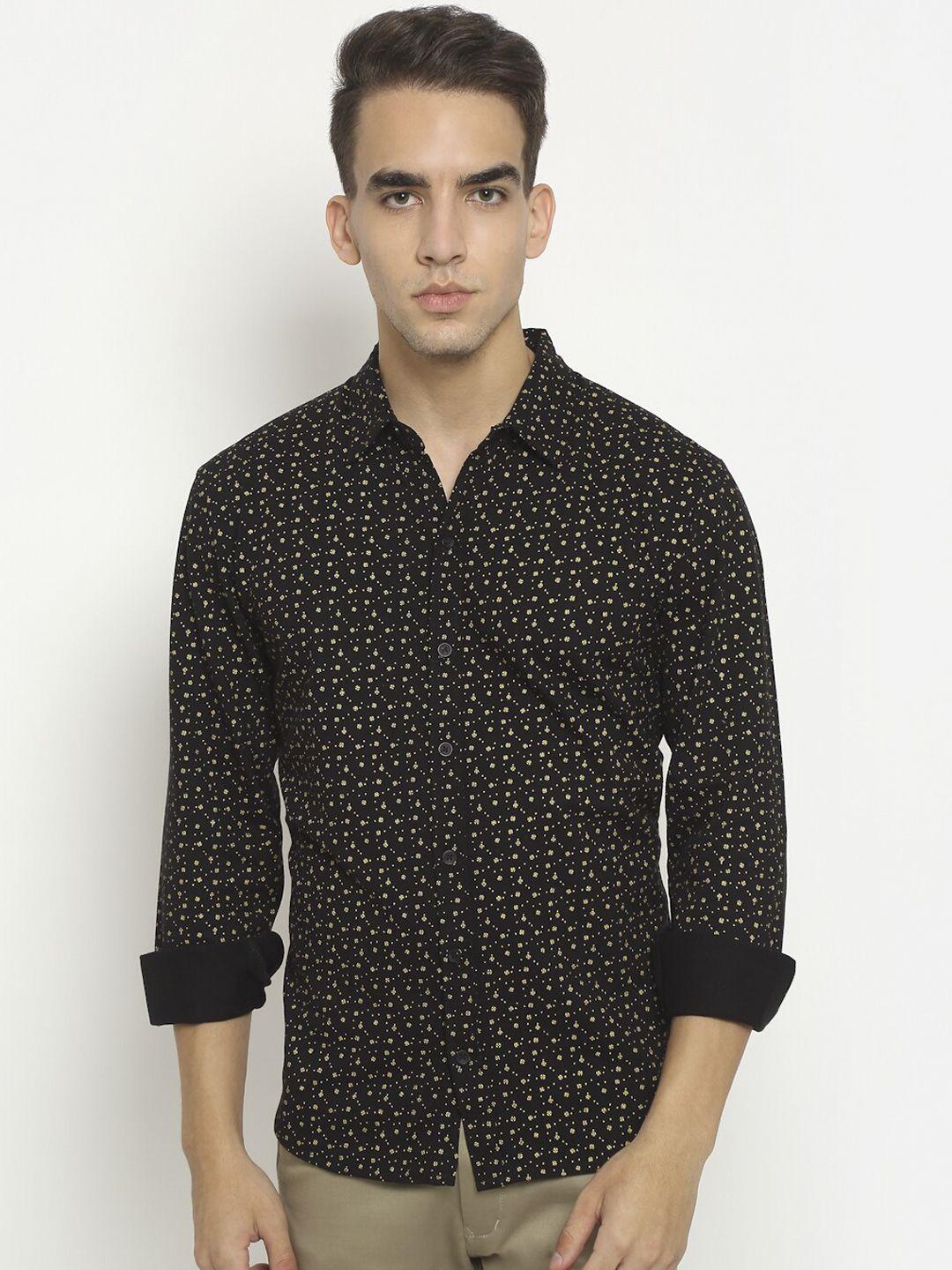 wild west men black comfort opaque printed casual shirt