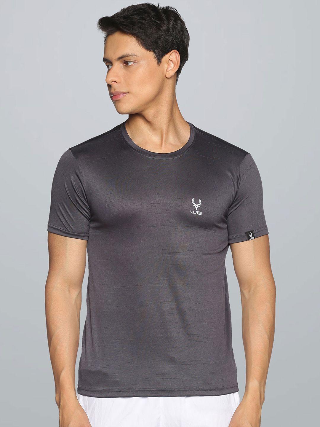 wildbrocket men grey slim fit t-shirt