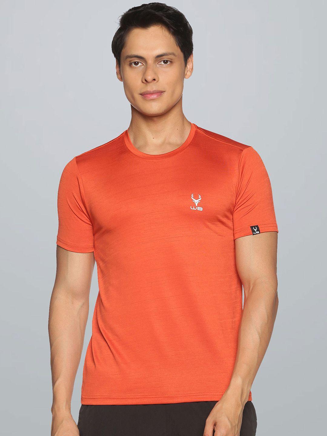 wildbrocket men orange slim fit t-shirt