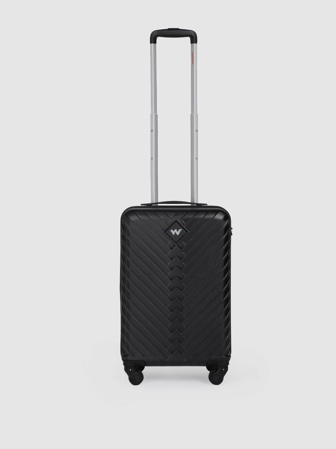 wildcraft black citron textured hard sided cabin trolley suitcase