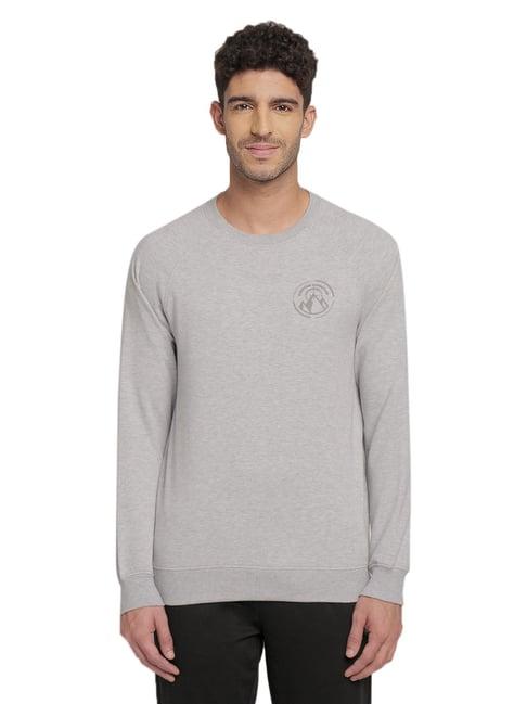 wildcraft light grey regular fit logo print sweatshirt
