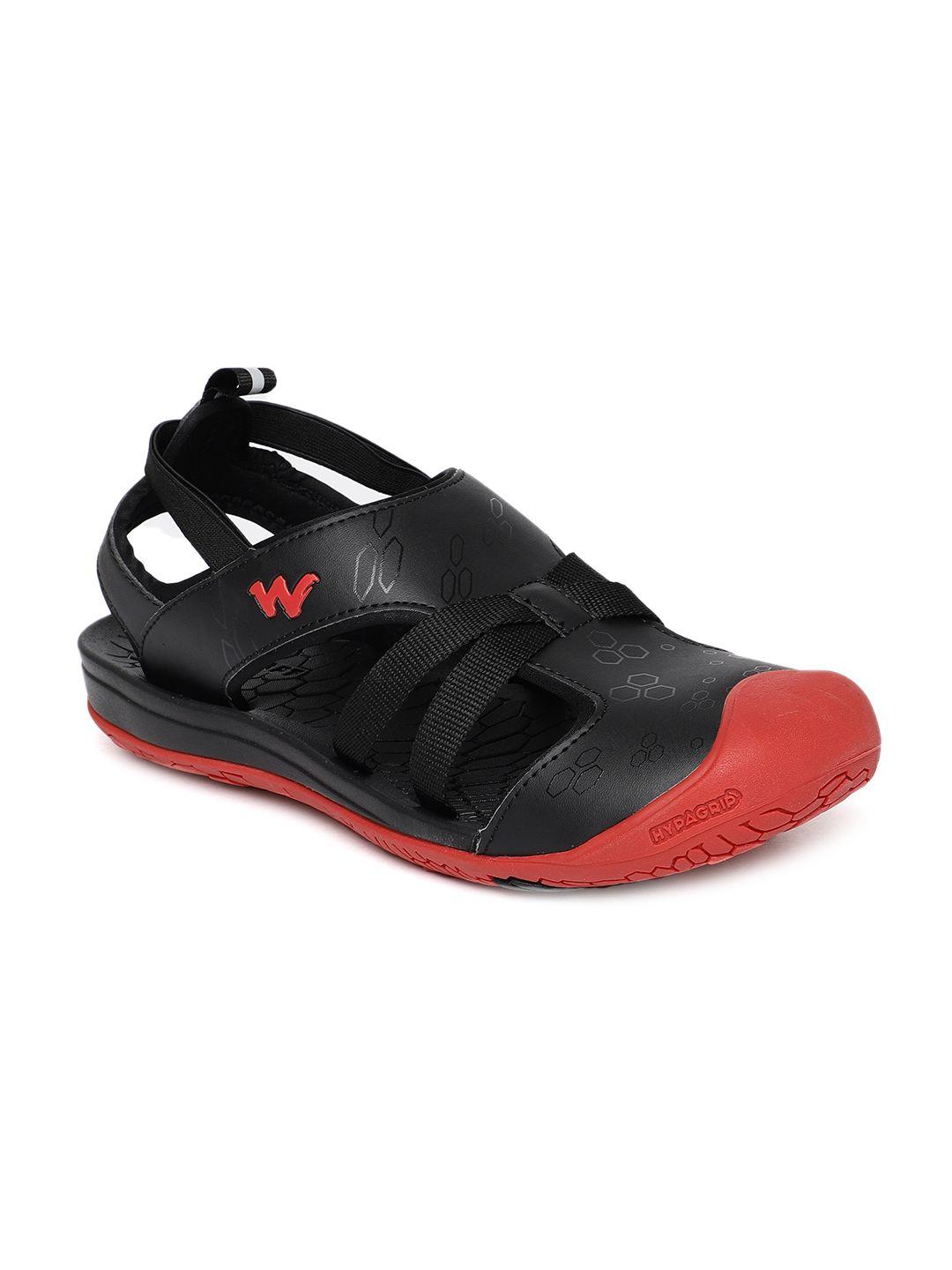 wildcraft men black solid sports sandals