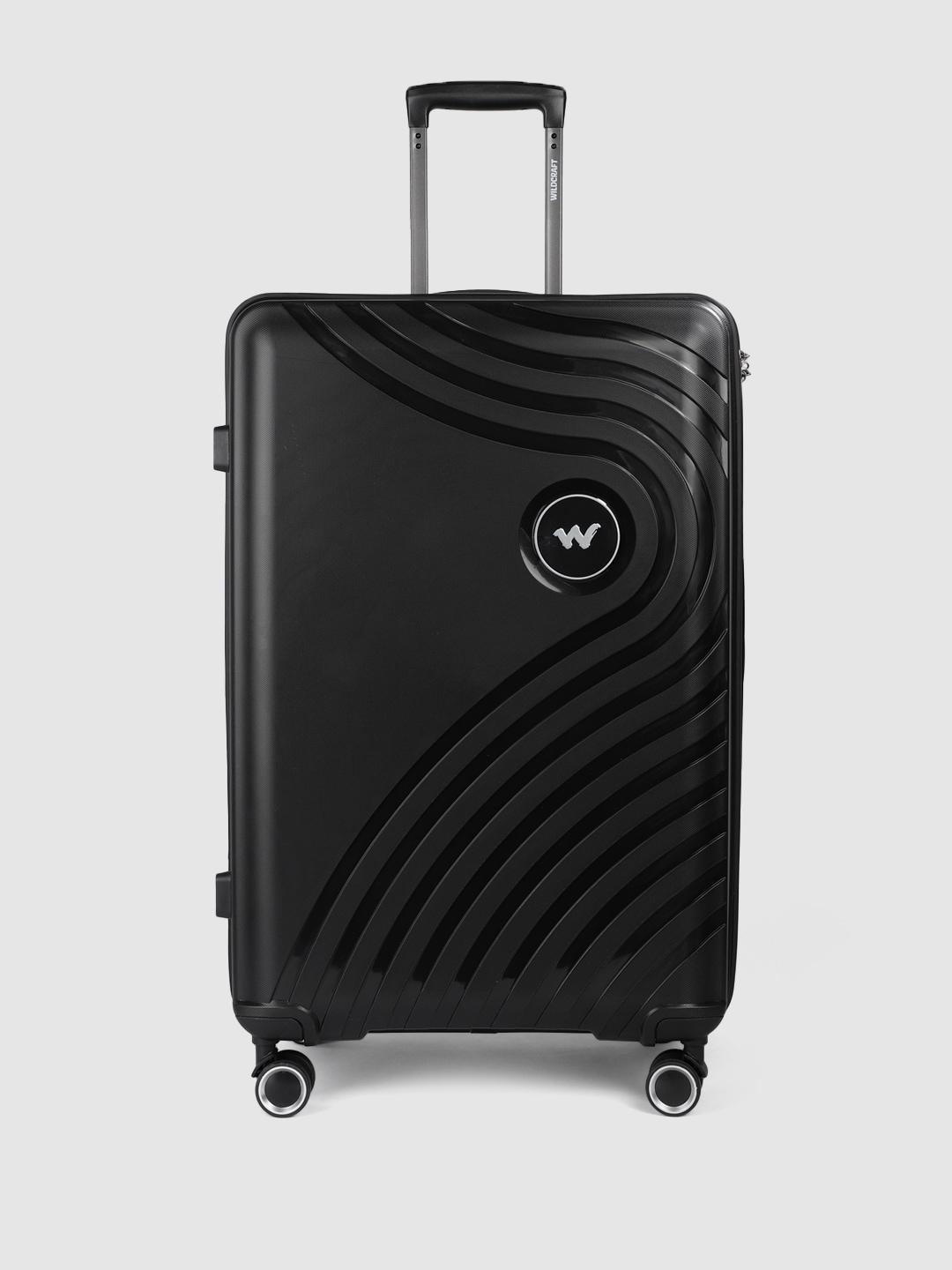 wildcraft onyx textured large trolley suitcase