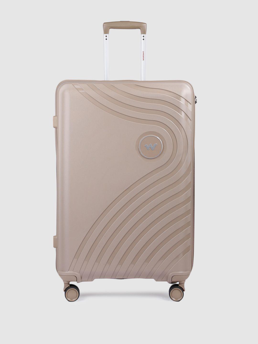 wildcraft taupe textured onyx large trolley suitcase
