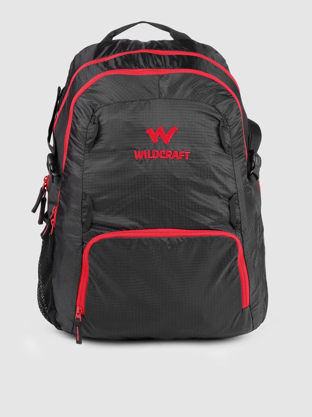 wildcraft unisex black brand logo backpack